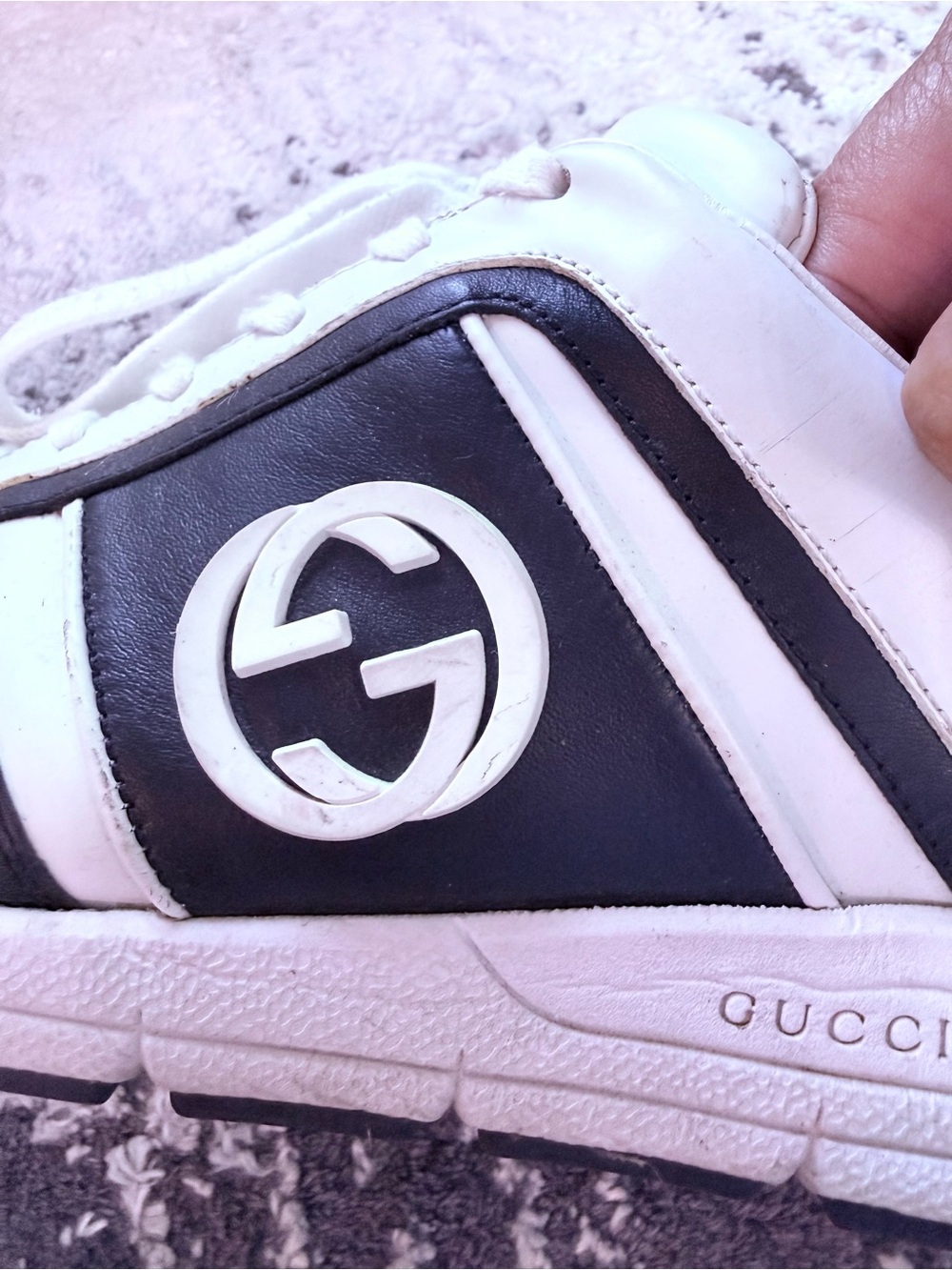 White and Black Logo Sneakers - Picture 4 of 6